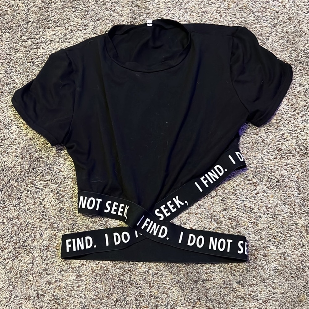 Size medium black crop top from shein